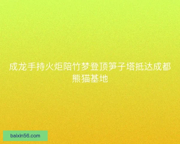 成龙手持火炬陪竹梦登顶笋子塔抵达成都熊猫基地